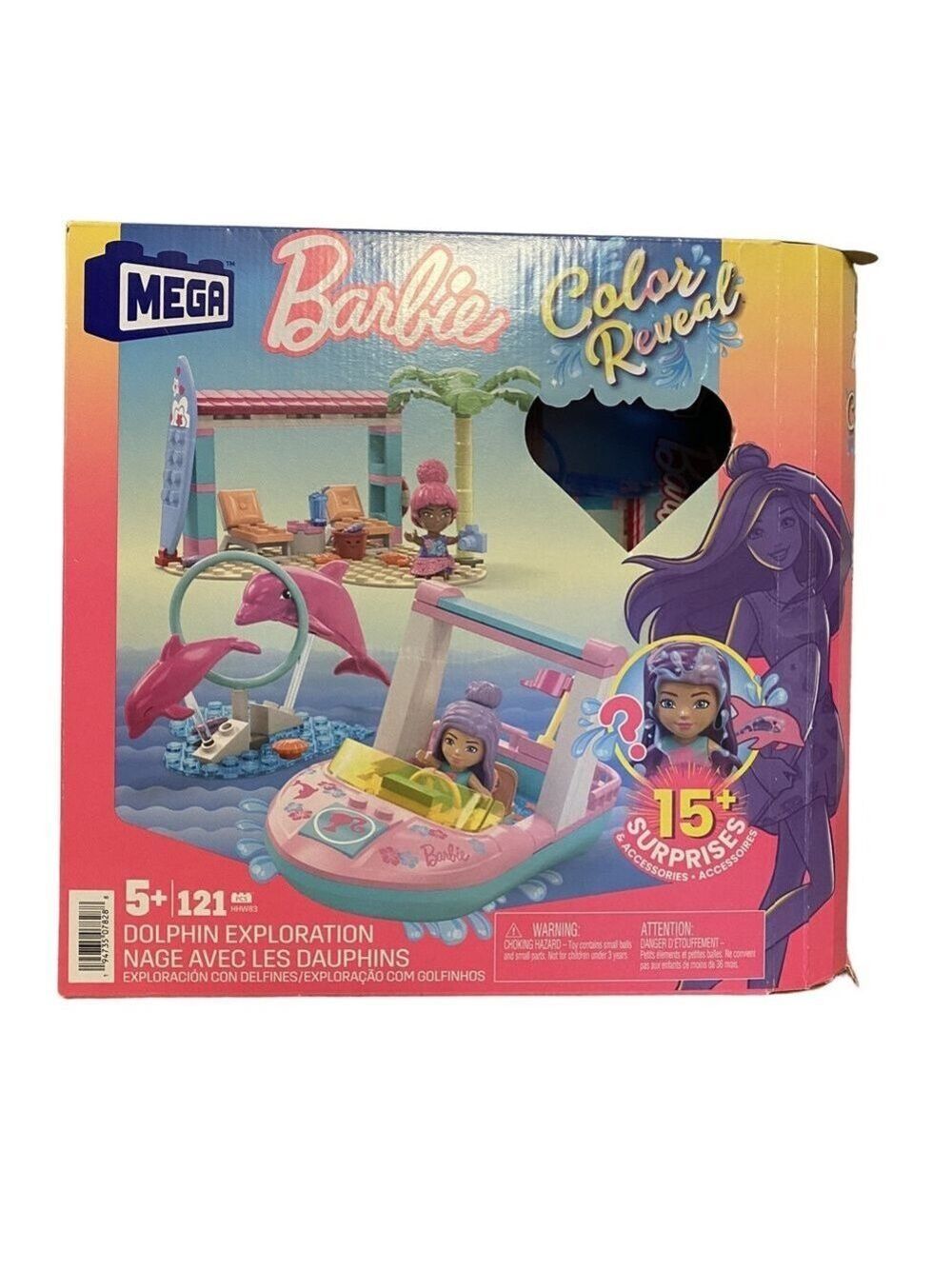 Mattel Mega Barbie Color Reveal Dolphin Exploration - Complete